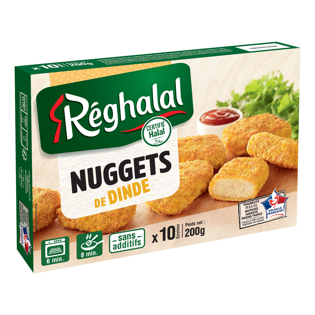 Packaging nuggets de dinde halal origine France - réghalal