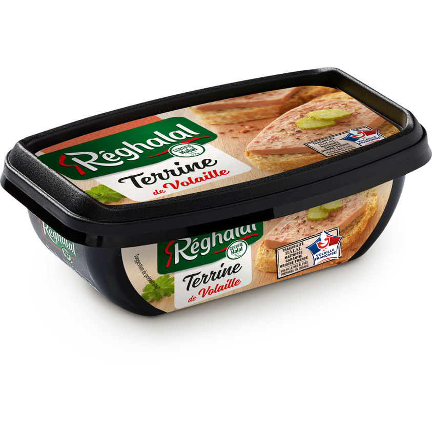 Packaging terrine de volaille halal origine France - Réghalal
