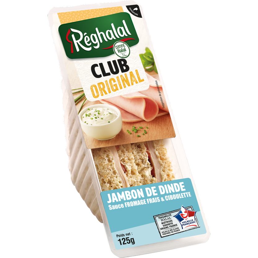 Packaging club original jambon de dinde halal origine France - réghalal