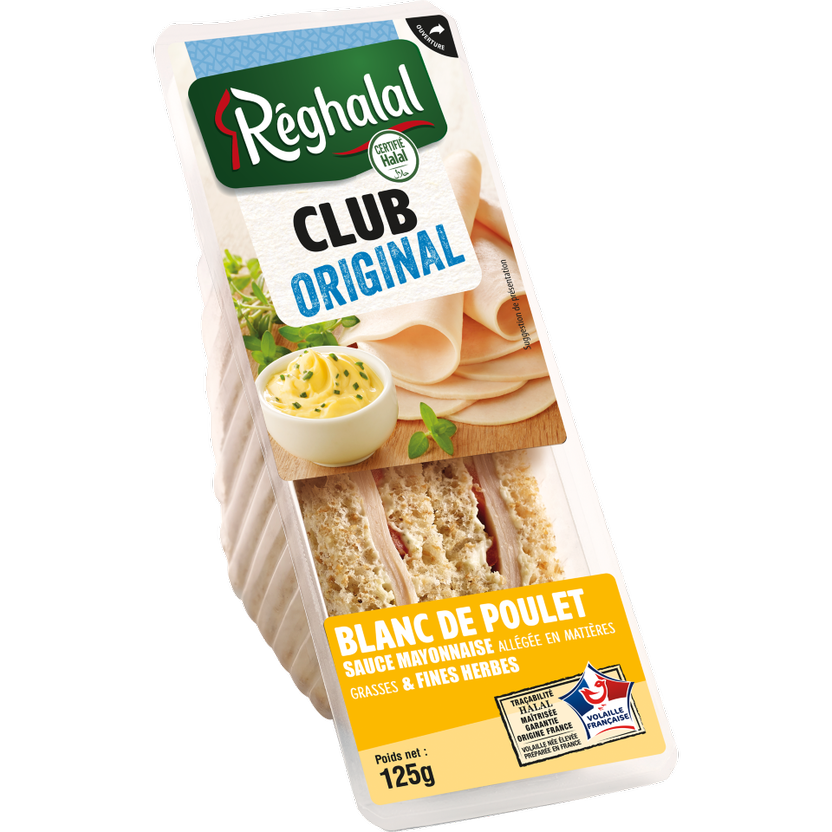 Packaging club original blanc de poulet halal origine France - réghalal