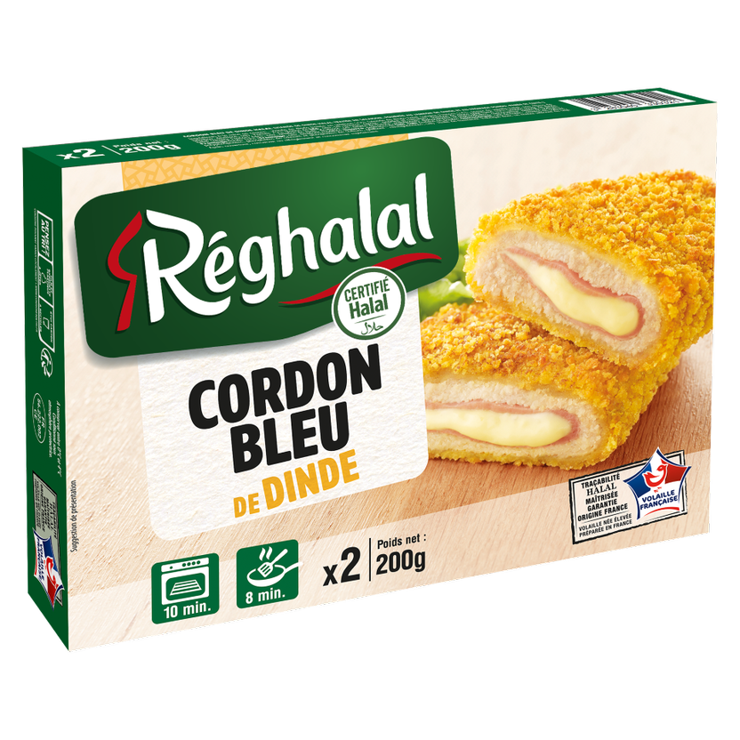 Packaging cordon bleu de dinde halal origine France - réghalal